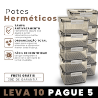 [Leve 10 e Pague 5] Potes Herméticos Transparentes de Plástico Resistente com Tampa Antivazamento.